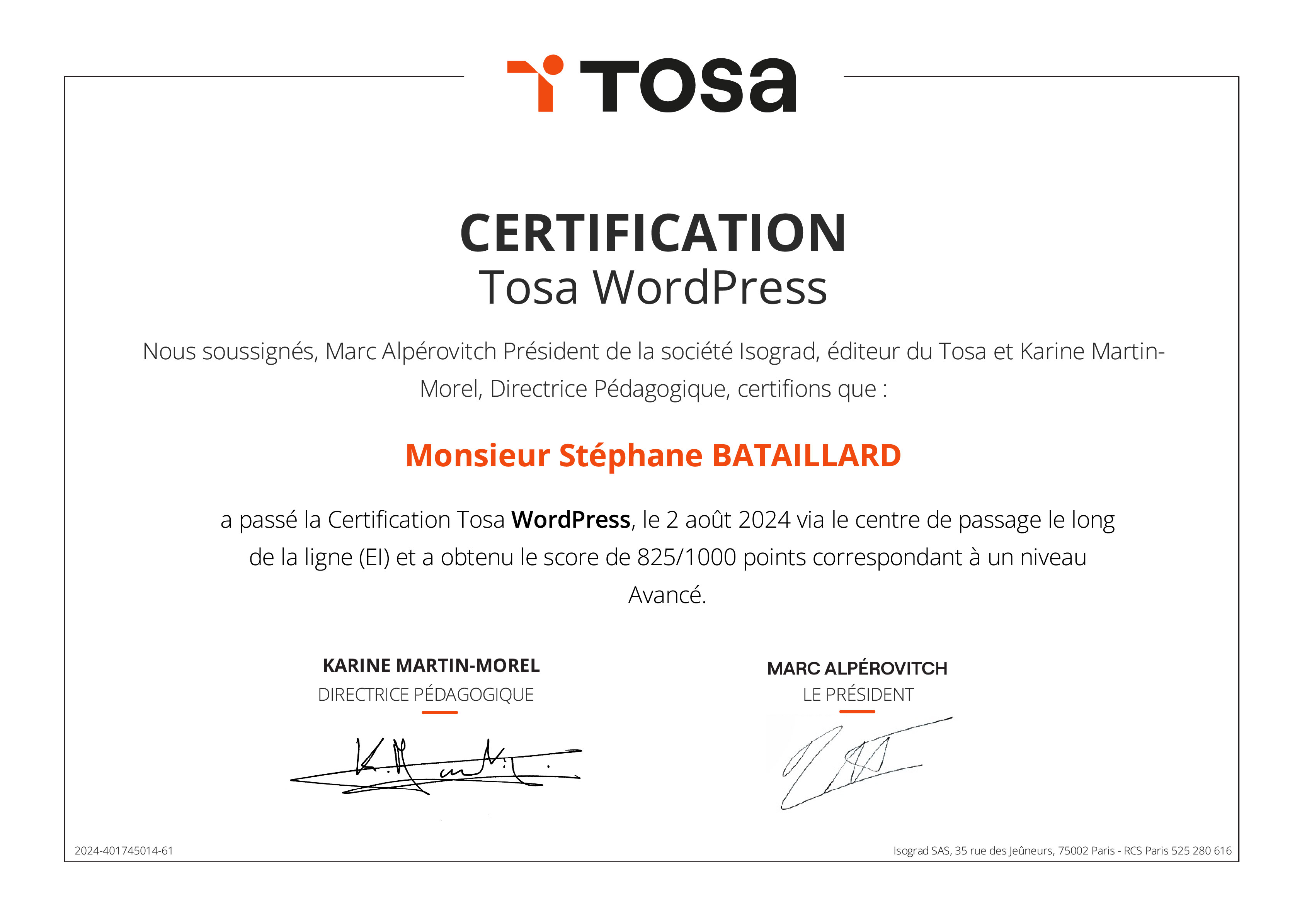 Certificat